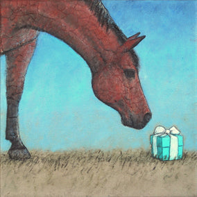 mixed media artwork by Jennifer Ross titled The Horse Gift #3
