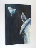Original art for sale at UGallery.com | The Horse Whisperer by Jennifer Ross | $1,025 | mixed media artwork | 30' h x 20' w | thumbnail 3