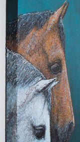 mixed media artwork by Jennifer Ross titled To the Moon and Back