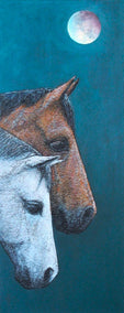 mixed media artwork by Jennifer Ross titled To the Moon and Back