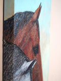 Original art for sale at UGallery.com | Two Horses by Jennifer Ross | $1,000 | mixed media artwork | 30' h x 12' w | thumbnail 2