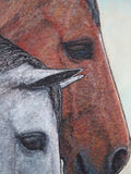 Original art for sale at UGallery.com | Two Horses by Jennifer Ross | $1,000 | mixed media artwork | 30' h x 12' w | thumbnail 4
