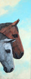 Original art for sale at UGallery.com | Two Horses by Jennifer Ross | $1,000 | mixed media artwork | 30' h x 12' w | thumbnail 1