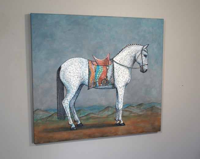 When a White Horse Is Not a Horse by Jennifer Ross |  Side View of Artwork 