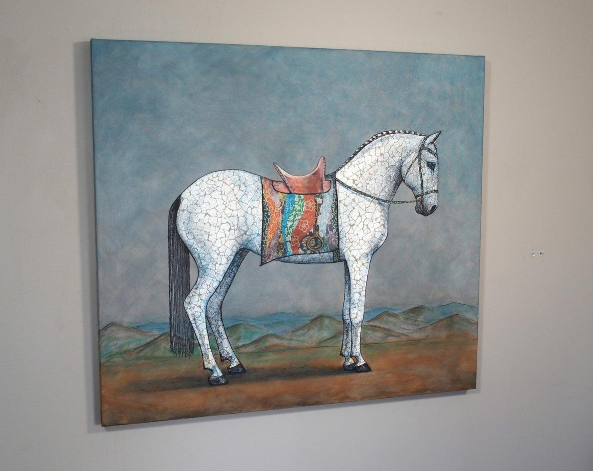 When a White Horse Is Not a Horse by Jennifer Ross |  Side View of Artwork 