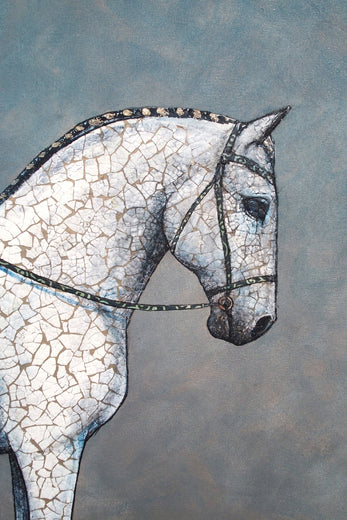 When a White Horse Is Not a Horse by Jennifer Ross |   Closeup View of Artwork 