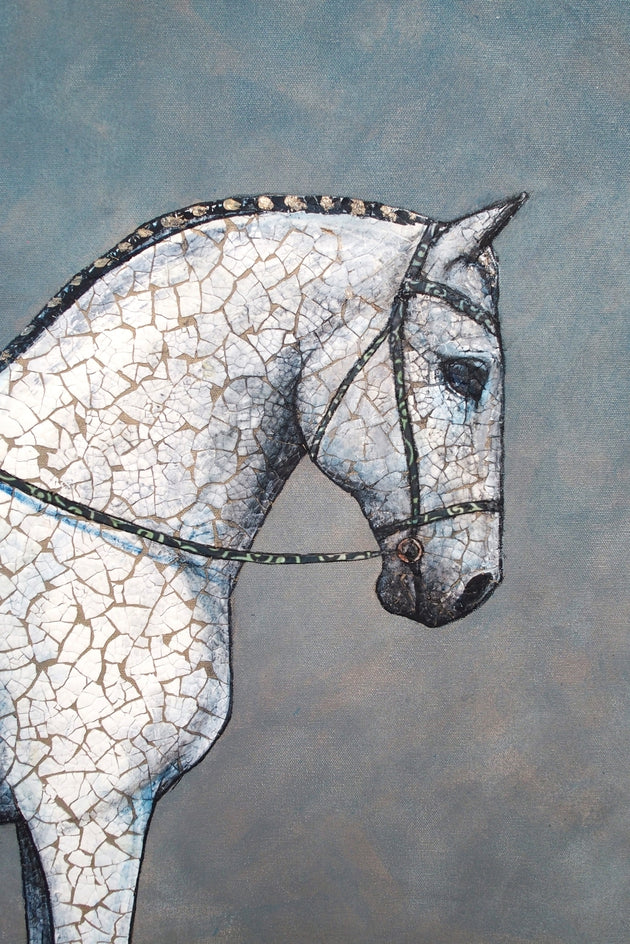 When a White Horse Is Not a Horse by Jennifer Ross |  Closeup View of Artwork 