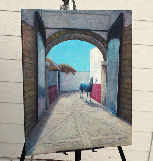 Patiently Waiting - Royal Stables, Córdoba by Jennifer Ross |  Context View of Artwork 