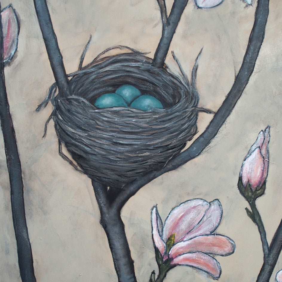 The Nest of New Beginnings by Jennifer Ross |  Closeup View of Artwork 