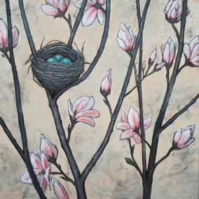 Original art for sale at UGallery.com | The Nest of New Beginnings by Jennifer Ross | $1,900 | oil painting | 36' h x 36' w