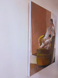 Original art for sale at UGallery.com | Reading In the Gold Chair 2.0 by Jesse Aldana | $3,875 | oil painting | 40' h x 30' w | thumbnail 2