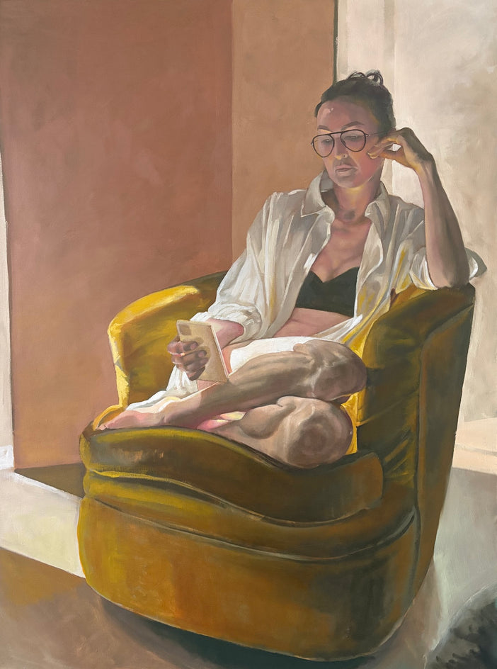 Reading In the Gold Chair 2.0 by Jesse Aldana |  Artwork Main Image 