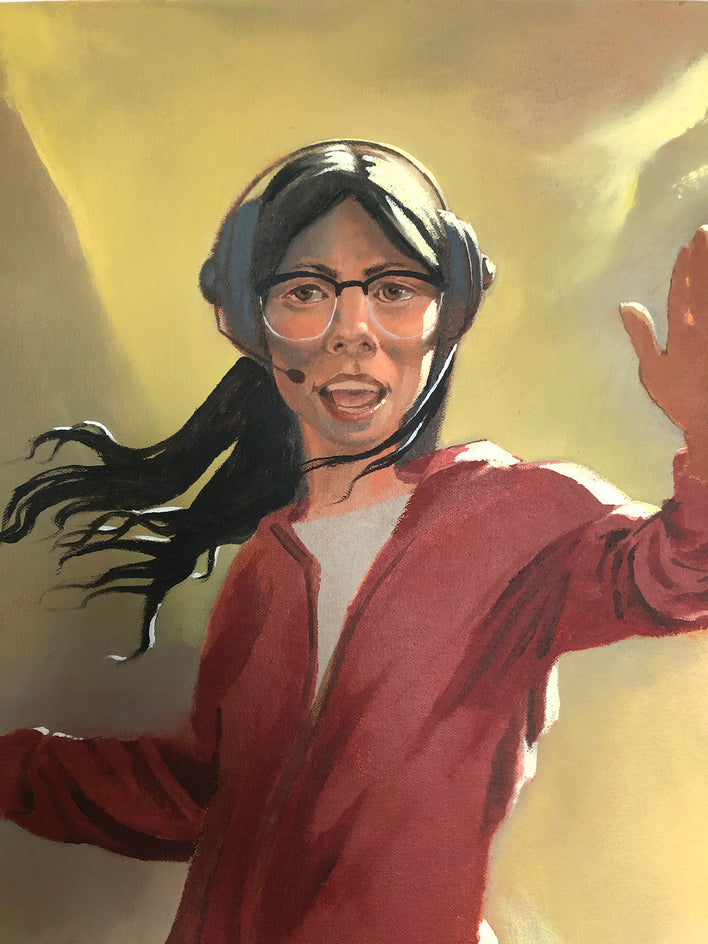 The Coffee Break by Jesse Aldana |  Closeup View of Artwork 