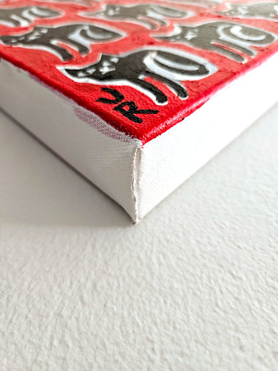 36 Black Cats by Jessica JH Roller |  Side View of Artwork 