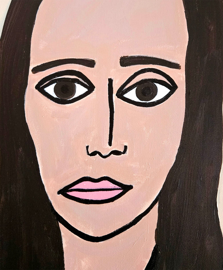 Artist Self-Portrait by Jessica JH Roller |  Closeup View of Artwork 