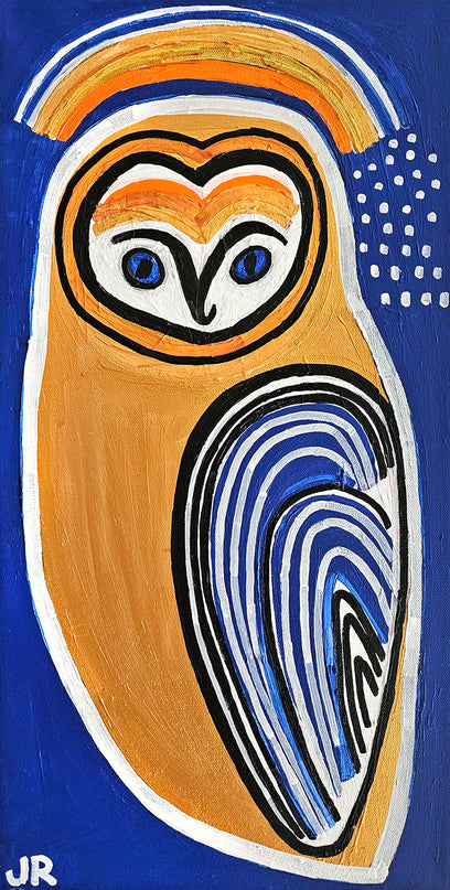 Barn Owl on Cobalt by Jessica JH Roller | Artwork Main Image