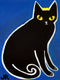 Original art for sale at UGallery.com | Black Cat on Cyan by Jessica JH Roller | $400 | acrylic painting | 16' h x 12' w | thumbnail 1