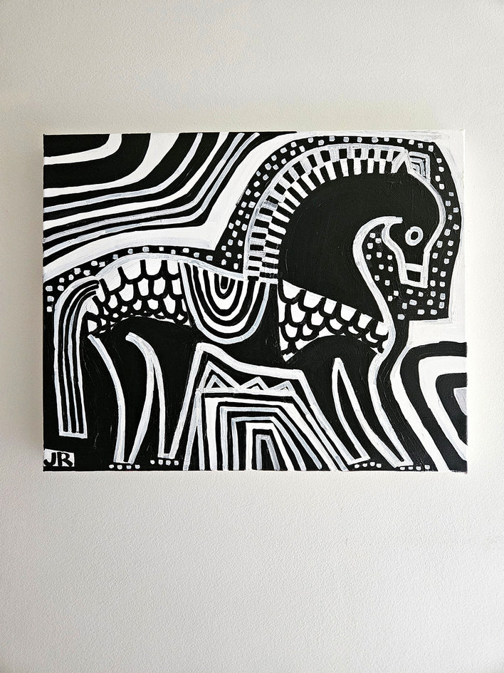 Black Horse in Armor by Jessica JH Roller |  Context View of Artwork 