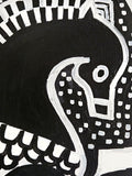 Original art for sale at UGallery.com | Black Horse in Armor by Jessica JH Roller | $400 | acrylic painting | 16' h x 20' w | thumbnail 4