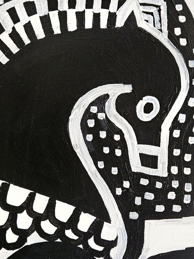 Black Horse in Armor by Jessica JH Roller |   Closeup View of Artwork 