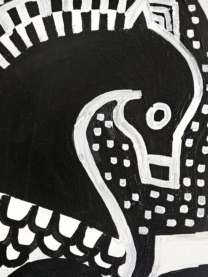 Black Horse in Armor by Jessica JH Roller |  Closeup View of Artwork 