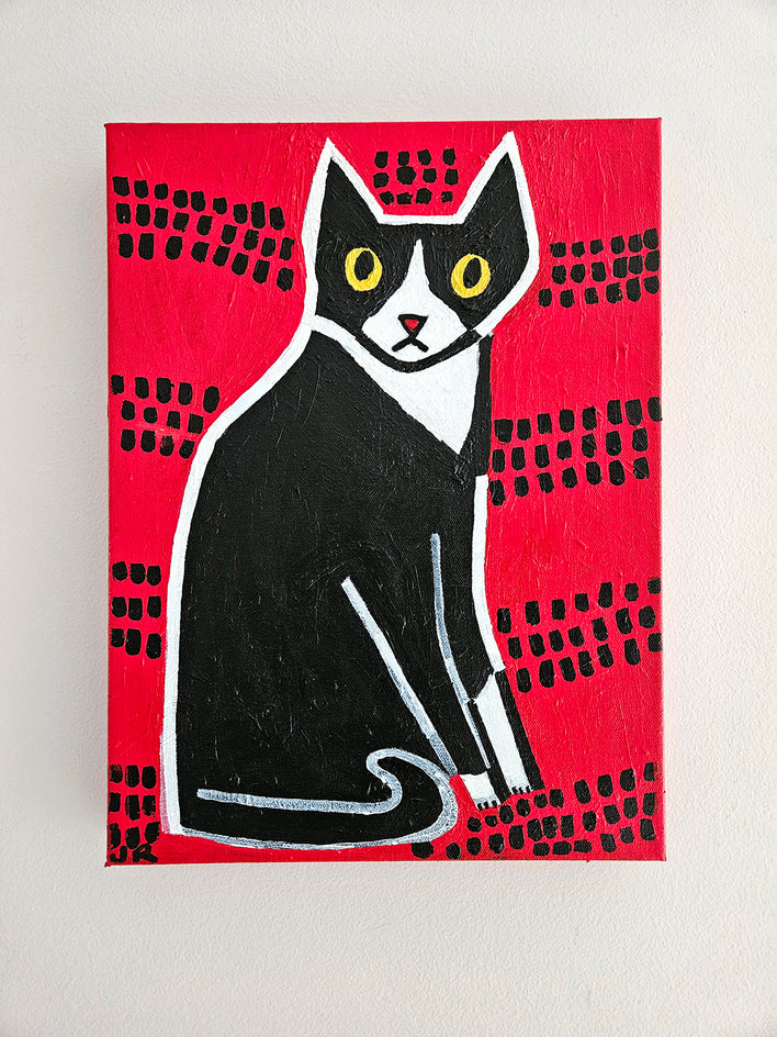 Buttons on Red by Jessica JH Roller |  Context View of Artwork 