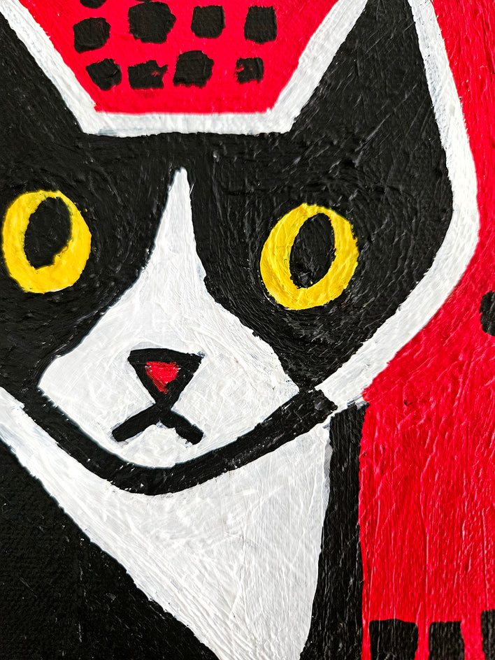 Buttons on Red by Jessica JH Roller |  Closeup View of Artwork 