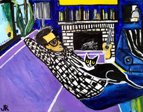 Original art for sale at UGallery.com | Cat Dad by Jessica JH Roller | $375 | acrylic painting | 16' h x 20' w | thumbnail 1
