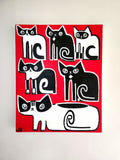 Original art for sale at UGallery.com | Cat Pyramid by Jessica JH Roller | $975 | acrylic painting | 30' h x 24' w | thumbnail 3
