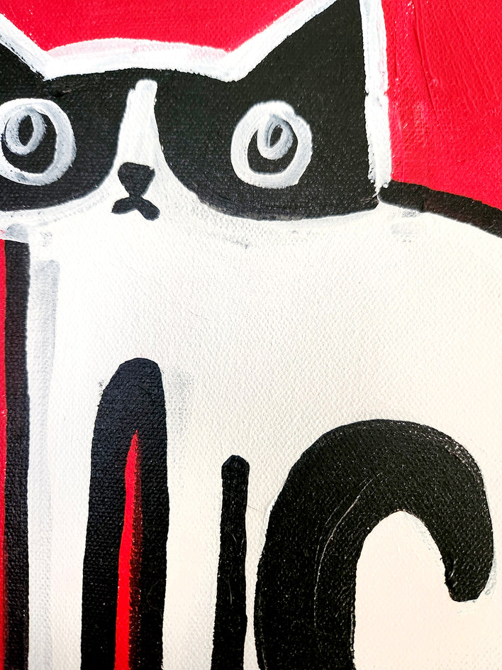 Cat Pyramid by Jessica JH Roller |  Closeup View of Artwork 