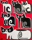 Original art for sale at UGallery.com | Cat Pyramid by Jessica JH Roller | $675 | acrylic painting | 30' h x 24' w | thumbnail 1
