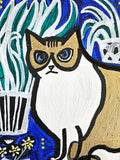 Original art for sale at UGallery.com | Cat with House Plants by Jessica JH Roller | $160 | acrylic painting | 10' h x 8' w | thumbnail 4
