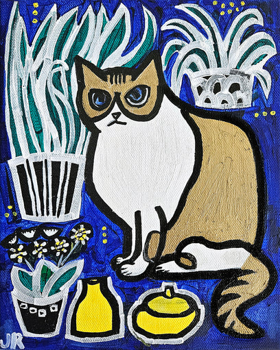 Cat with House Plants by Jessica JH Roller | Artwork Main Image