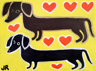 Dachshunds and Hearts by Jessica JH Roller |  Artwork Main Image 