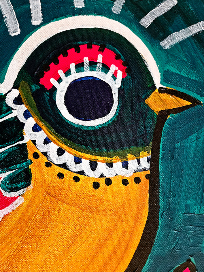 Decorated Birds by Jessica JH Roller |  Closeup View of Artwork 