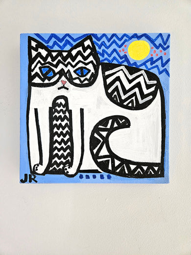 Extra Large Zig Zag Cat by Jessica JH Roller |  Context View of Artwork 