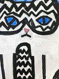 Original art for sale at UGallery.com | Extra Large Zig Zag Cat by Jessica JH Roller | $225 | acrylic painting | 12' h x 12' w | thumbnail 4