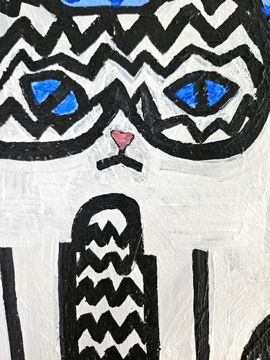 Extra Large Zig Zag Cat by Jessica JH Roller |   Closeup View of Artwork 