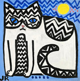 Original art for sale at UGallery.com | Extra Large Zig Zag Cat by Jessica JH Roller | $225 | acrylic painting | 12' h x 12' w | thumbnail 1
