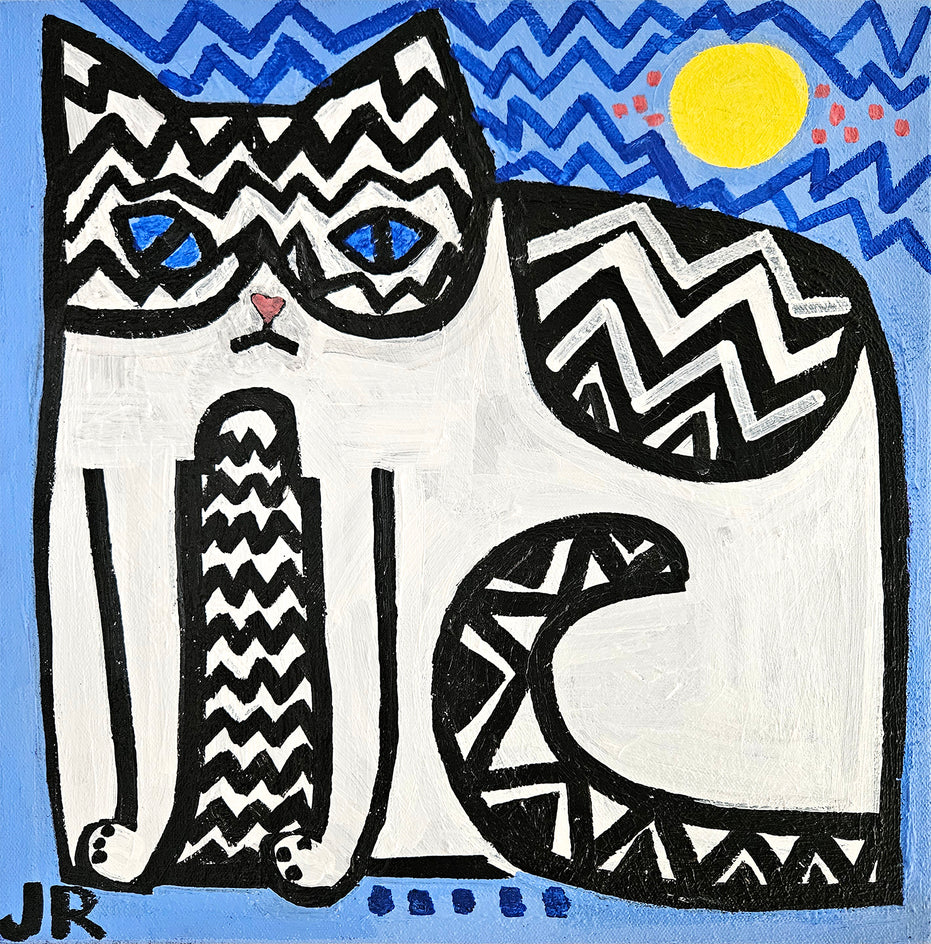 Extra Large Zig Zag Cat by Jessica JH Roller |  Artwork Main Image 