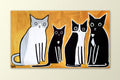 Original art for sale at UGallery.com | Four Cats by Jessica JH Roller | $2,600 | acrylic painting | 28' h x 48' w | thumbnail 3