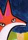 Original art for sale at UGallery.com | Fox Under Pink Moon by Jessica JH Roller | $3,000 | acrylic painting | 36' h x 48' w | thumbnail 4