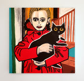 Original art for sale at UGallery.com | Girl in a Red Coat by Jessica JH Roller | $400 | acrylic painting | 20' h x 20' w | thumbnail 3