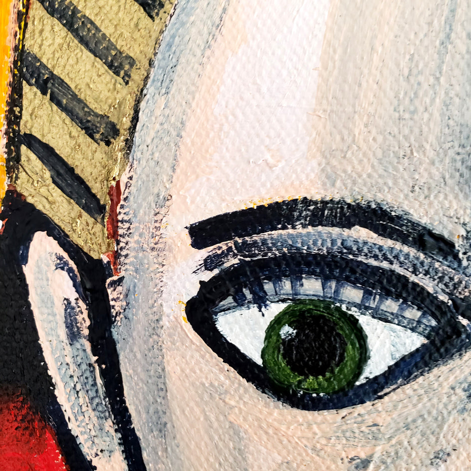 Girl in a Red Coat by Jessica JH Roller |  Closeup View of Artwork 