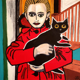 Original art for sale at UGallery.com | Girl in a Red Coat by Jessica JH Roller | $400 | acrylic painting | 20' h x 20' w | thumbnail 1