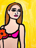 Original art for sale at UGallery.com | Girl on Beach by Jessica JH Roller | $600 | acrylic painting | 24' h x 18' w | thumbnail 4