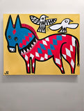 Original art for sale at UGallery.com | Holiday Donkey by Jessica JH Roller | $675 | acrylic painting | 24' h x 30' w | thumbnail 3