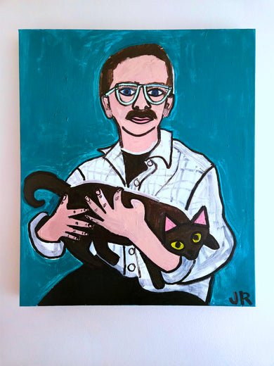 Man Holding a Cat by Jessica JH Roller |  Context View of Artwork 
