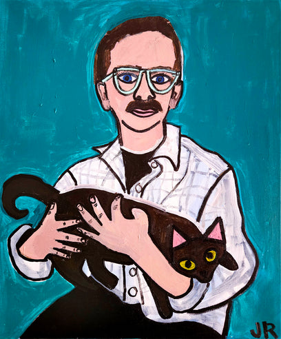 Man Holding a Cat by Jessica JH Roller | Artwork Main Image