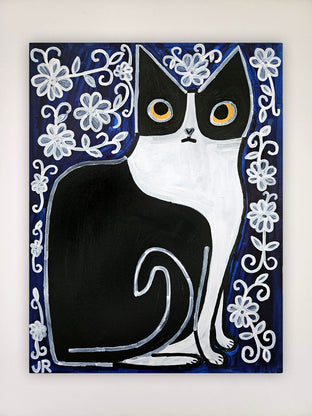 Rosemary on Deep Blue and Flowers by Jessica JH Roller |  Context View of Artwork 